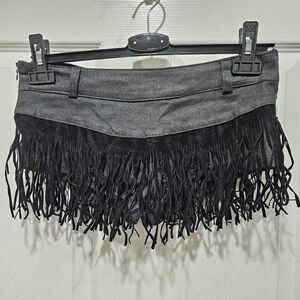 ⚡ 2 for $5 - Naturally Hot Black Fringe Shorts